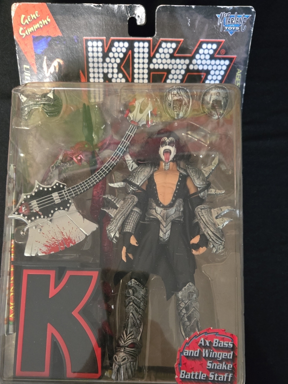 Kiss Gene Simmons Action Figure - Black, Silver & Red